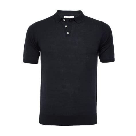 Black Silk Polo Shirt 